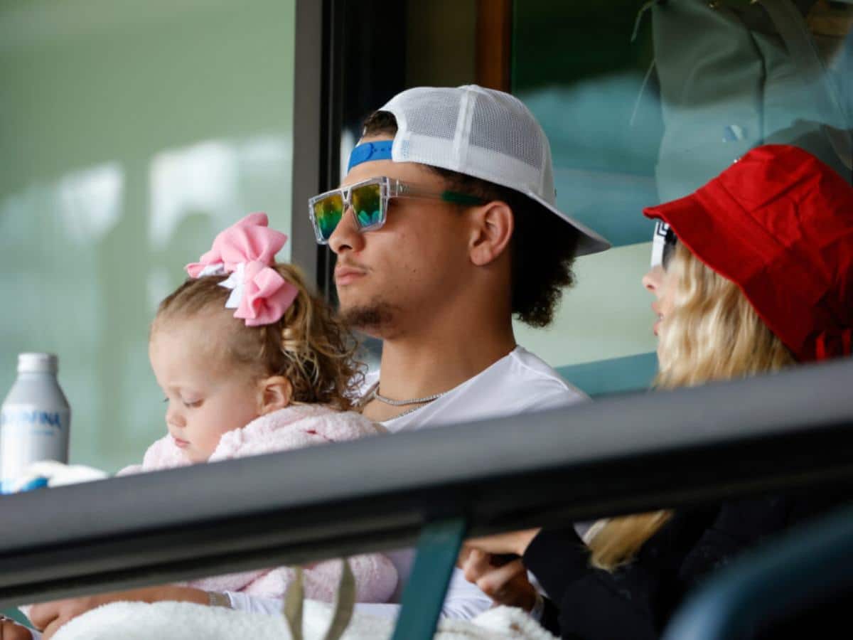 Super Bowl MVP Patrick Mahomes enjoys his time off the football pitch with his family at the Indian Wells tennis tournament