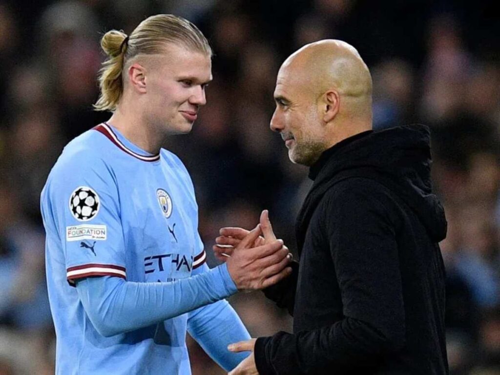 Pep Guardiola Erling Haaland 1