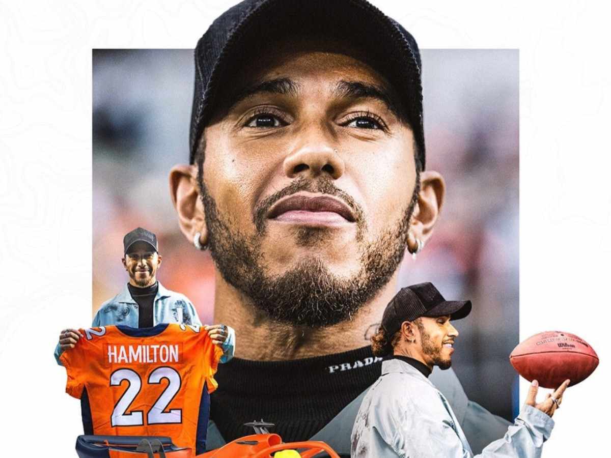 The NFL team Denver Broncos sends good wishes to their boss Lewis Hamilton for the 2023 Formula One season