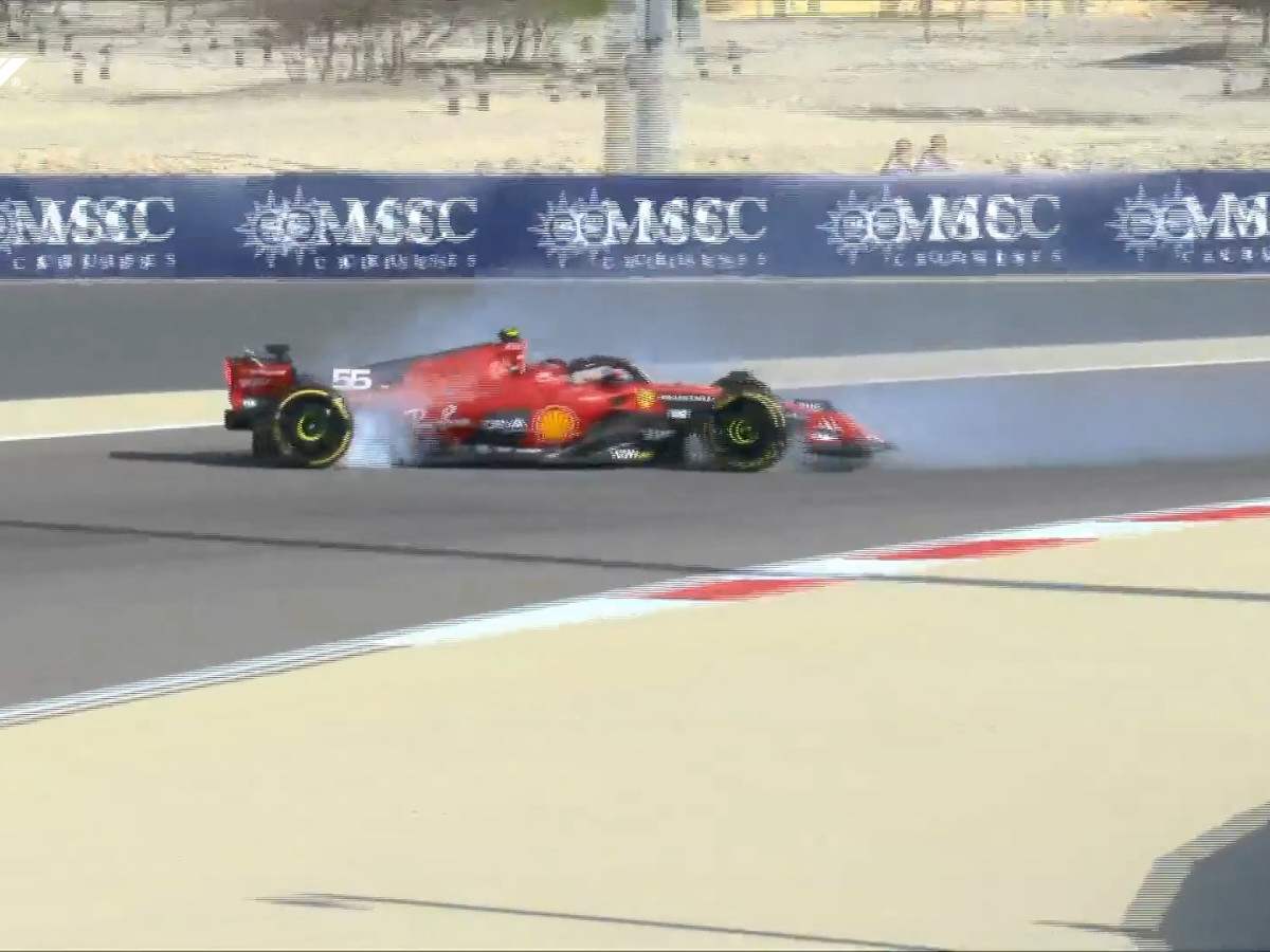 “He thought that was gravel,” Twitter reacts as Carlos Sainz goes for a spin in FP1 of F1 Bahrain GP