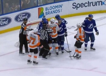 Tony DeAngelo spears Corey Perry [Image Credit: Sportskeeda]