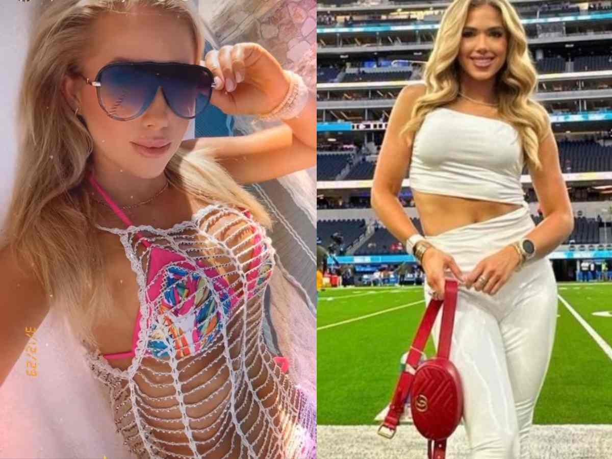 Chiefs’ heiress Gracie Hunt enjoys a much-deserved time off her hectic schedule relaxing by the pool in an ‘eye-catching’ pink bikini