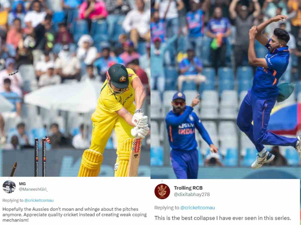 “Hopefully they don’t moan about pitches”- Australia registering lowest score against India in ODI while batting first triggers Twitter reactions