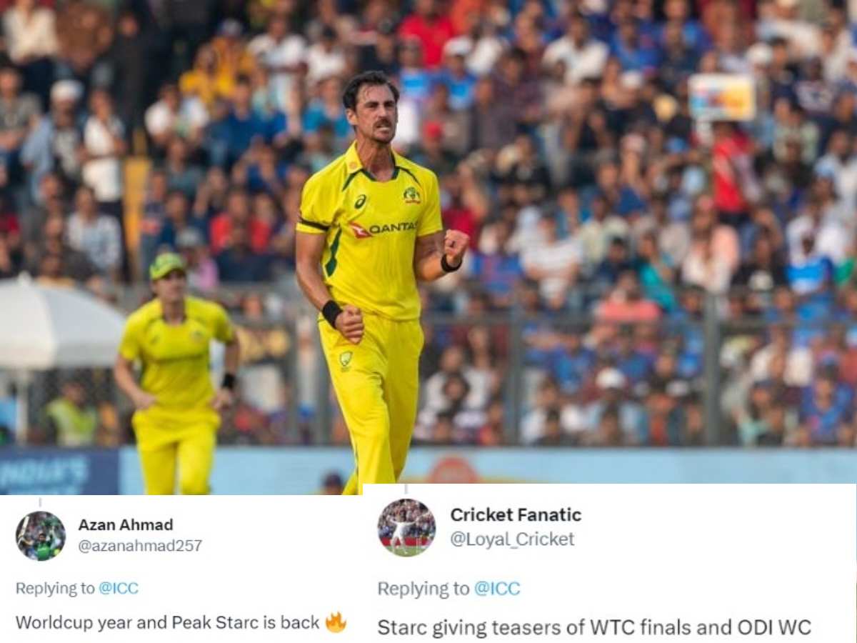 “A World Cup year and Mitchell Starc picking up his form”- Twitter reacts as Mitchell Starc runs through Indian top-order to help Australia get paltry target