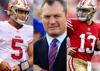 Trey Lance John Lynch and Trey Lance 49ers Sam Darnold