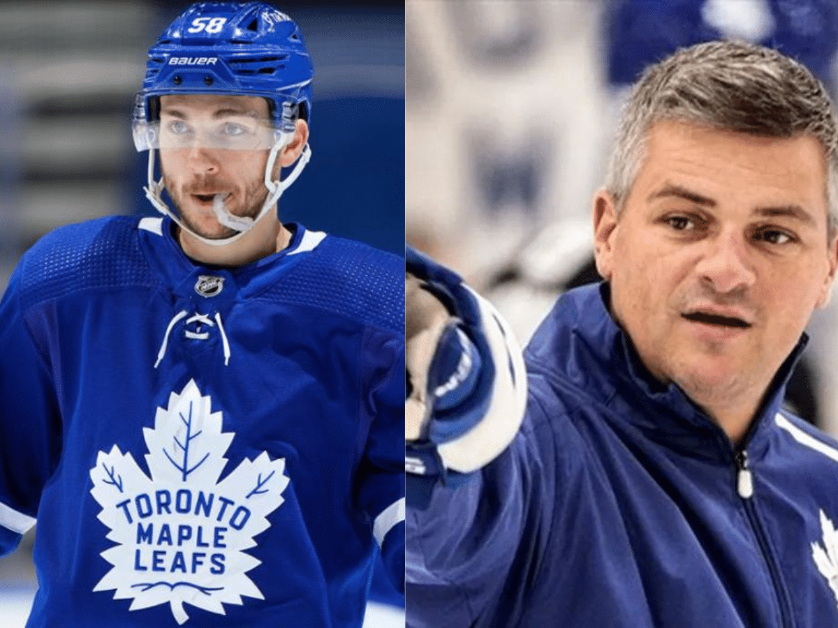 <strong></noscript>WATCH – Michael Bunting and Sheldon Keefe downplay ‘tapping’ incident on Leafs’ bench in 3-2 win against Predators</strong>