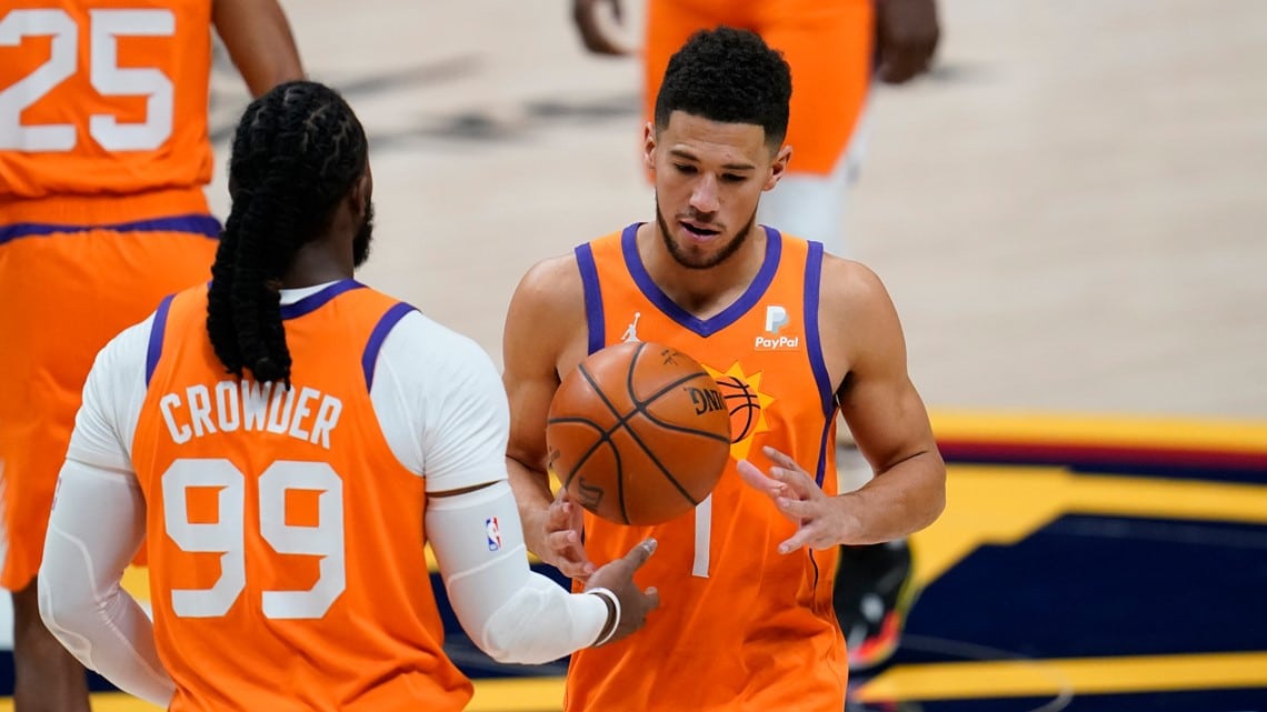 WATCH: Devin Booker had some words for his former teammate Jae Crowder after drilling tough shot over him