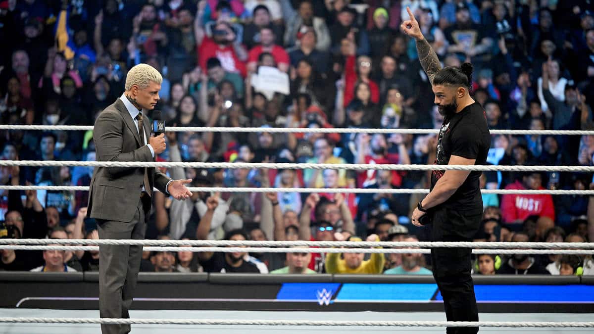 Watch: Roman Reigns impersonates Dusty Rhodes while confronting Cody Rhodes on SmackDown