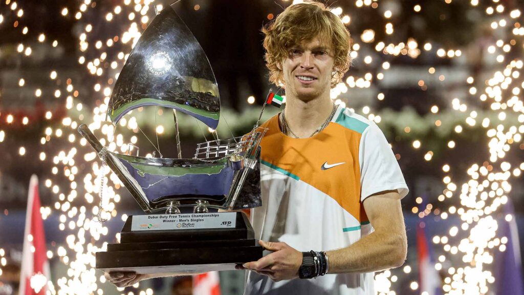 rublev dubai 2022 trophy