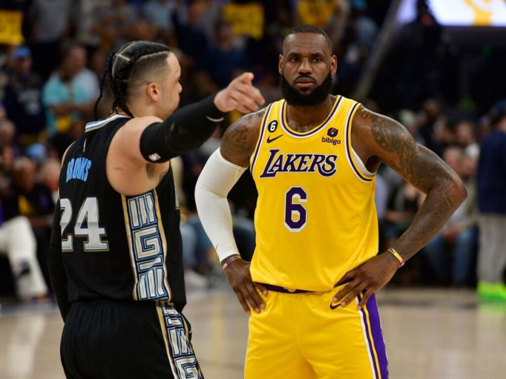 Dillon Brooks taunting LeBron James