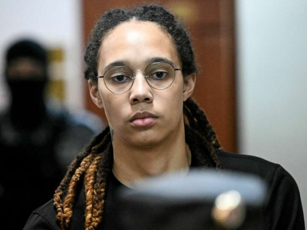 Brittney Griner arrives at a hearing at the Khimki Court, outside Moscow on July 27, 2022 (Via Twitter)