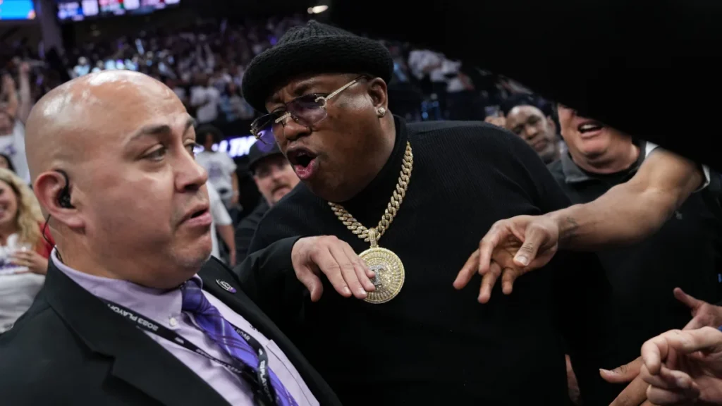 Rapper E-40 releases POWERFUL statement, suggests 'racial bias' as the reason for ejection from Warriors vs Kings 1 230416 e40 kings warriors getty 1