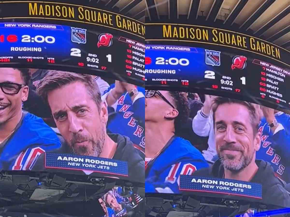 WATCH: Aaron Rodgers gets a BONE-CHILLING cheer after being introduced as a Jets’ QB during the Rangers game at the Garden