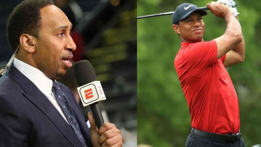 Stephen A. Smith and Tiger Woods