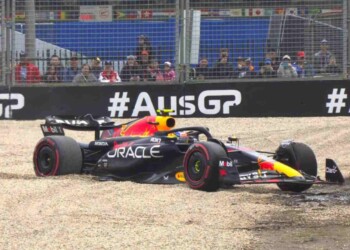 Sergio Perez during Qualifying