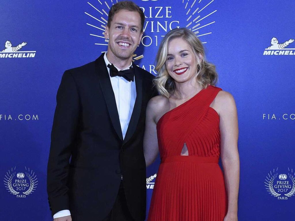 Sebastian Vettel with his wife, Hanna Prater