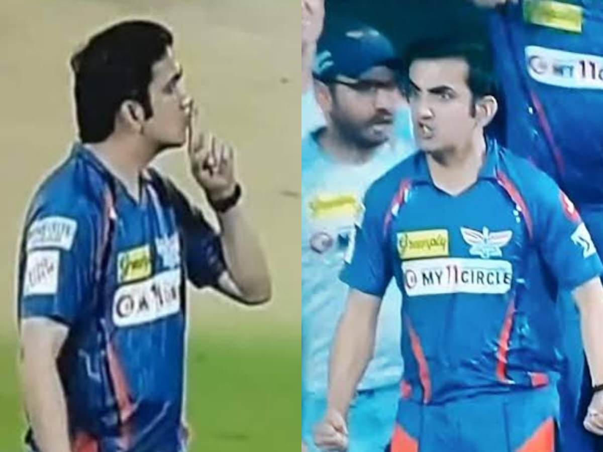 WATCH: Pumped-up Gautam Gambhir silences RCB fans with ‘finger on lips’ gesture