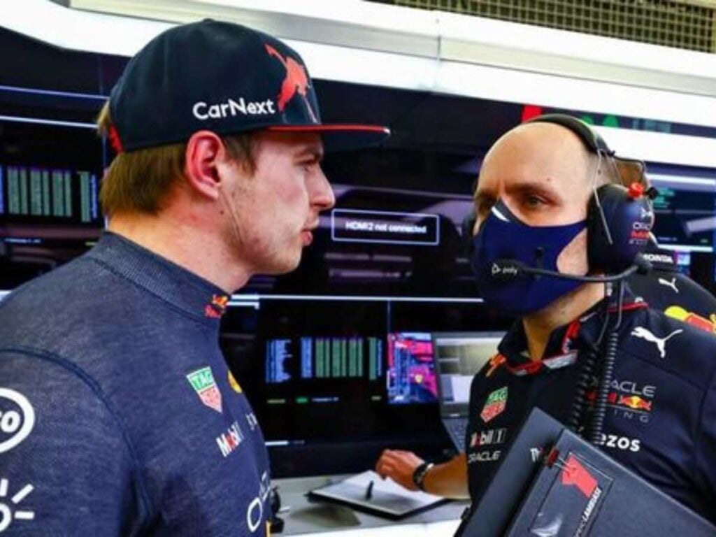 Max Verstappen and his race engineer