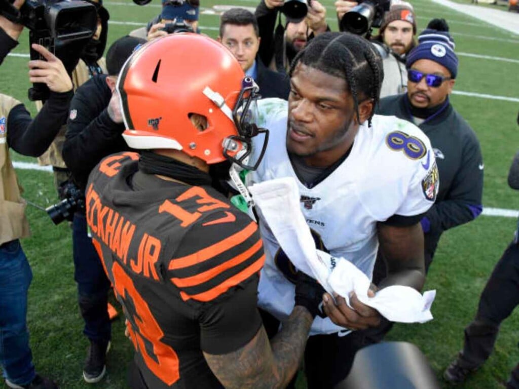 Odell Beckham Jr. and Lamar Jackson (Image via Yahoo Sports)