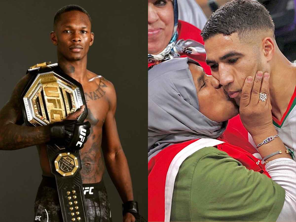 Israel Adesanya shows support to Moroccan footballer Archaf Hakimi in controversial divorce case