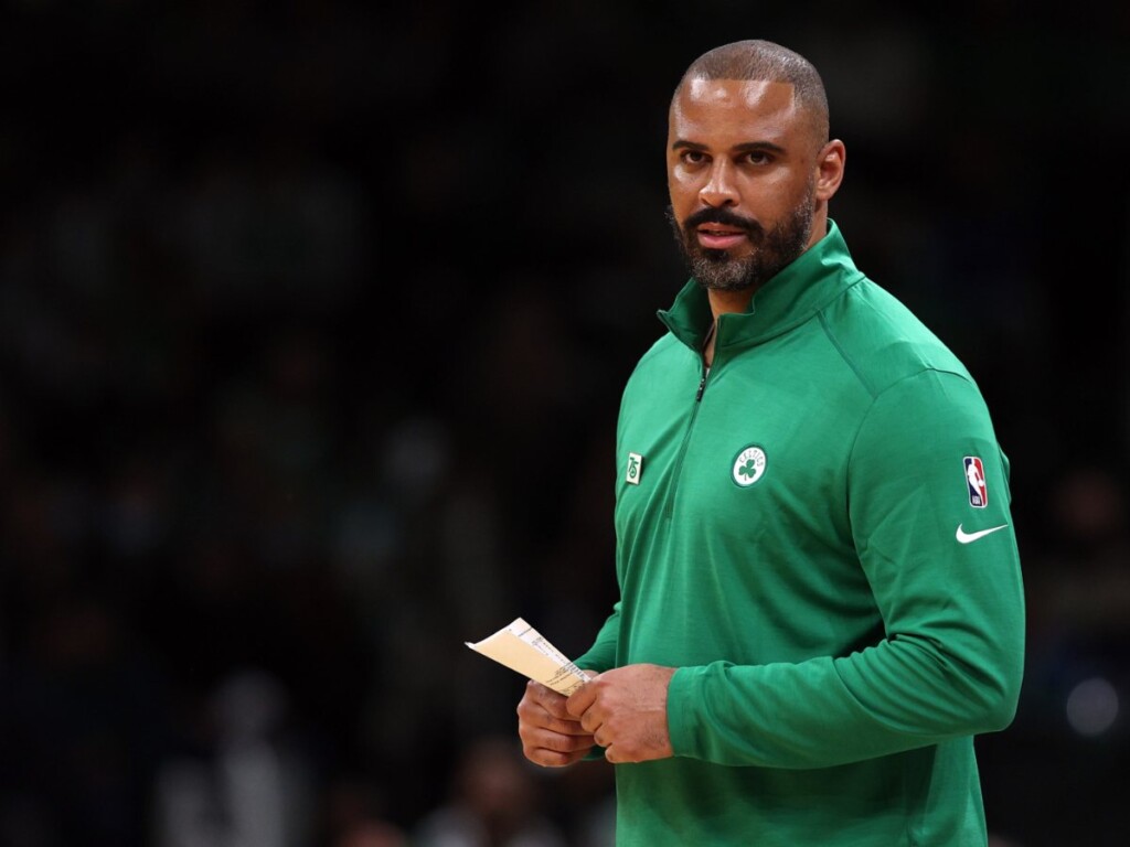 Ime Udoka coaching the Boston Celtics (via NBA)