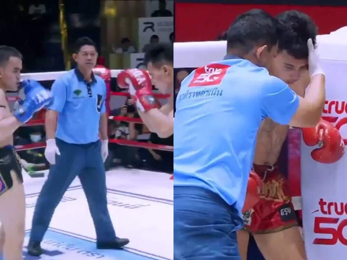 WATCH: Devastating beatdown from opponent causes pro-fighter to puke inside the ring