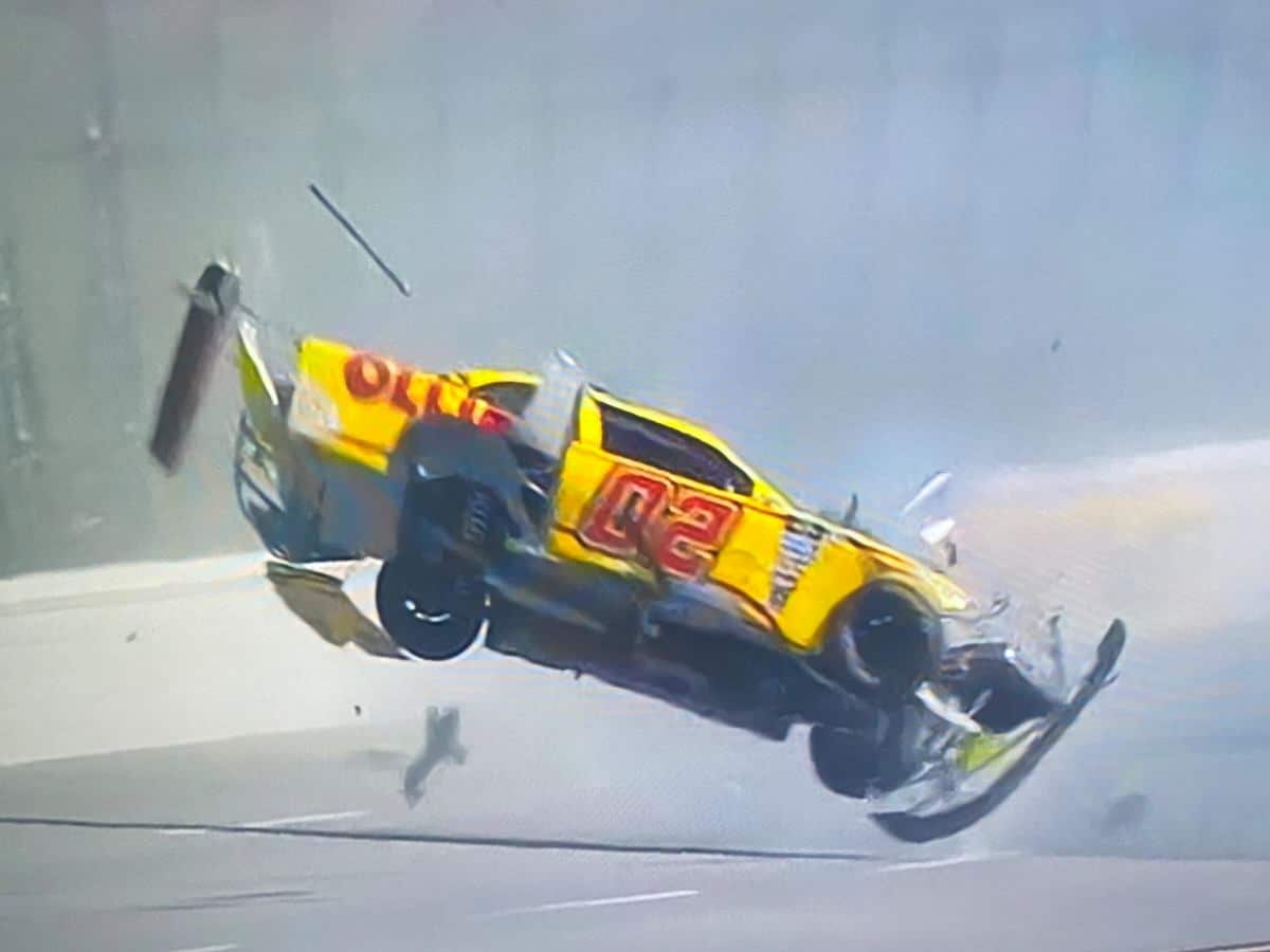 WATCH: “The normal stupid Talladega”- Blaine Perkins flips six times in the air in a scary Ag-Pro 300 wreck  