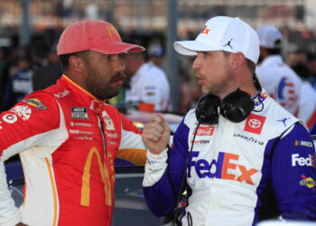 Bubba Wallace and Denny Hamlin