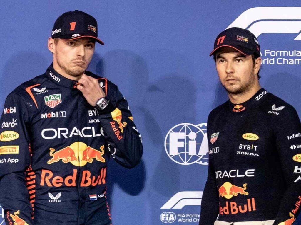 Max Verstappen and Sergio Perez via PlanetF1