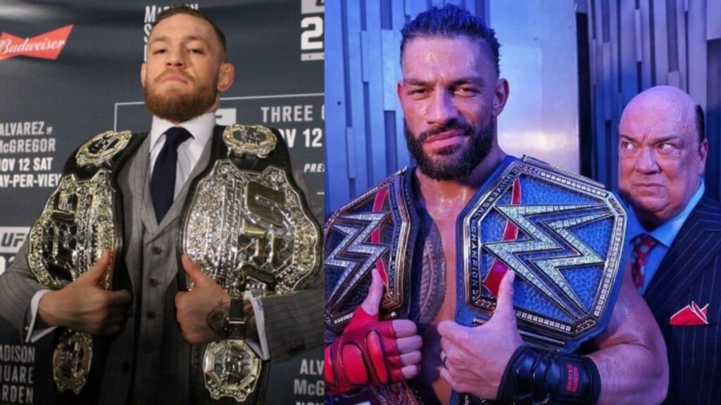 Conor McGregor Roman Reigns and Paul Heyman Image Courtesy UPI and MMA Junkie