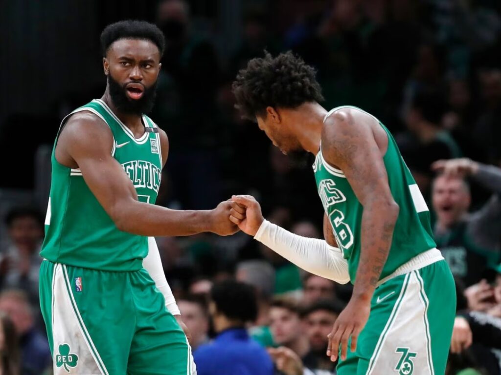 Jaylen Brown and Marcus Smart