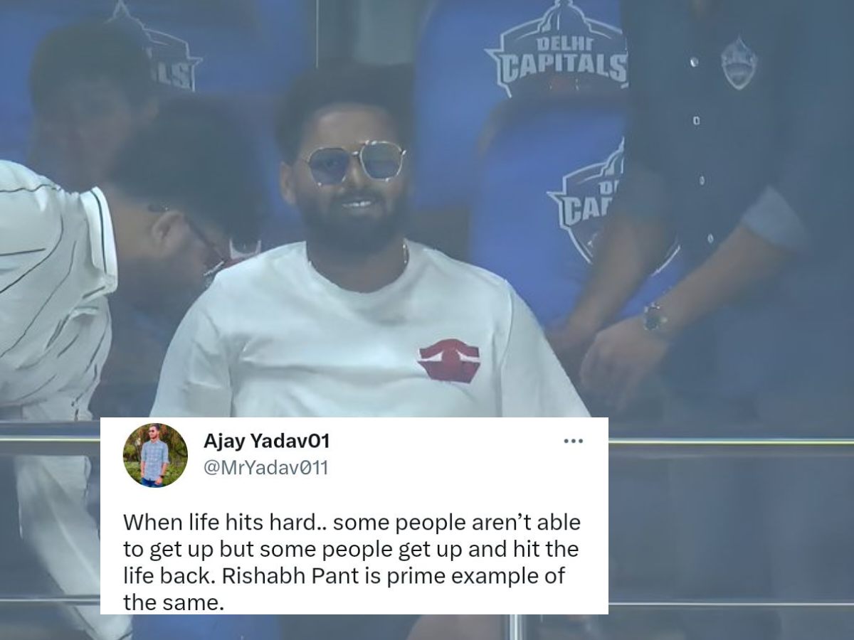 “Some people get up and hit the life back”- Twitter erupts as Rishabh Pant makes first public appearance after car crash during DC vs GT match in Delhi