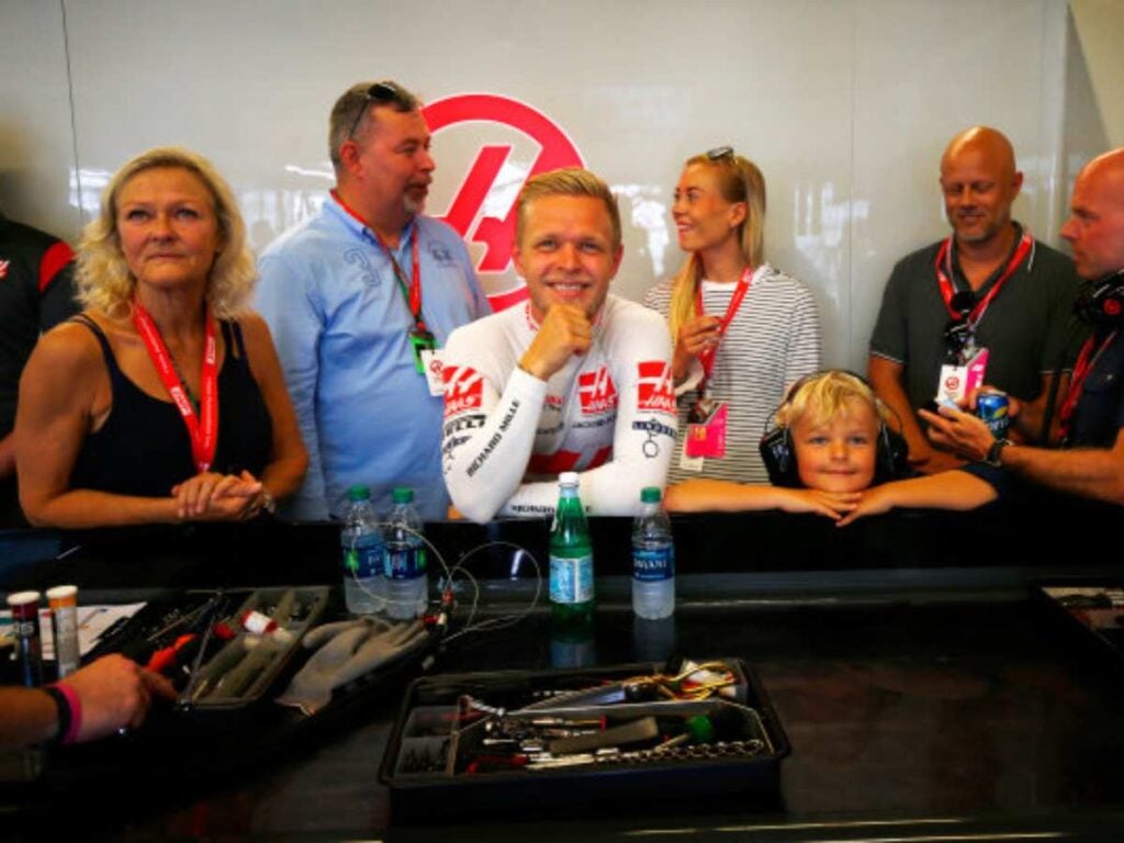 Kevin Magnussen and his family