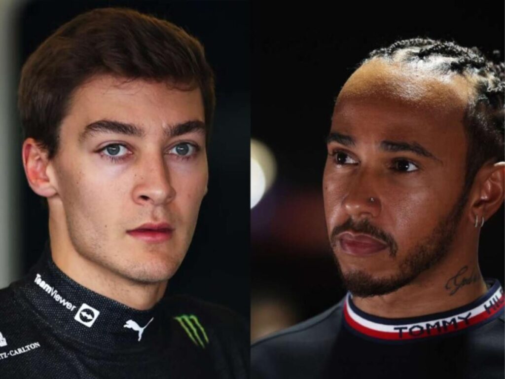 Lewis Hamilton and George Russell