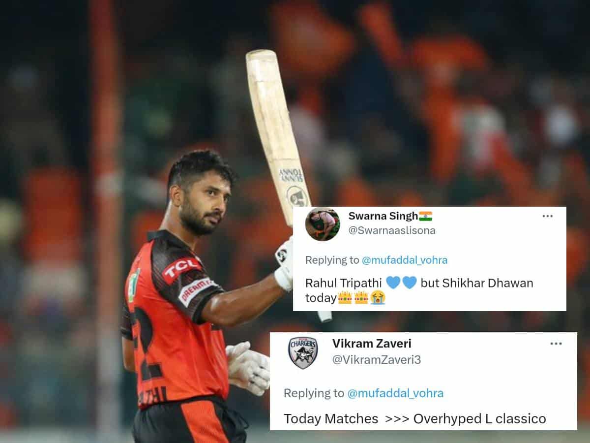 “Today’s matches were better than overhyped El Clasico!”- Twitter reacts as Rahul Tripathi’s brilliant knock ends SRH’s winless streak