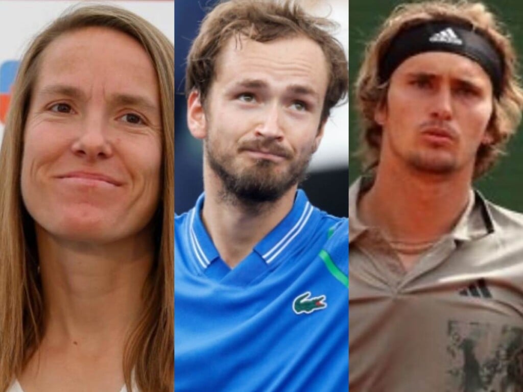 Justine Henin, Daniil Medvedev and Alexander Zverev (Image Credit: FirstSportz)