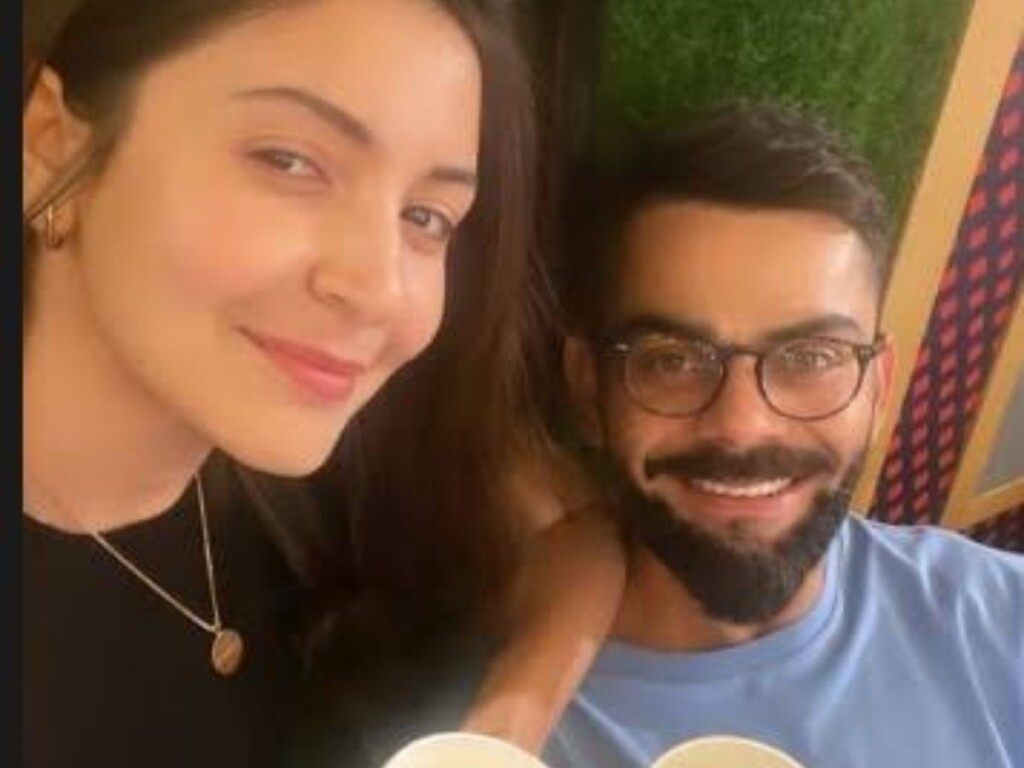 Virat Kohli and Anushka Sharma celebrate RCB's win with a special drink