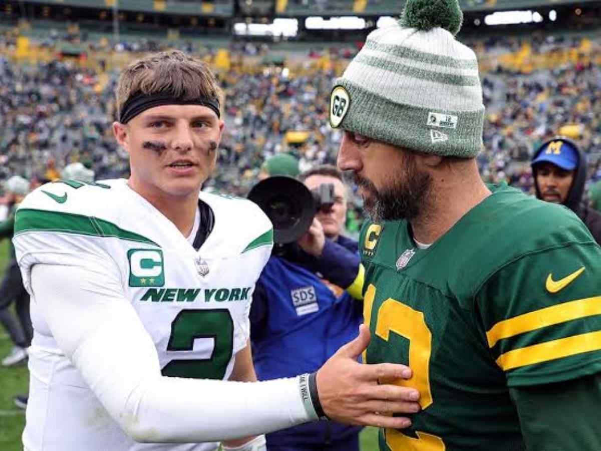 “Old man and the pool boy!” – Social media goes BERSERK over Aaron Rodgers liking Zach Wilson’s viral comment after Jets trade