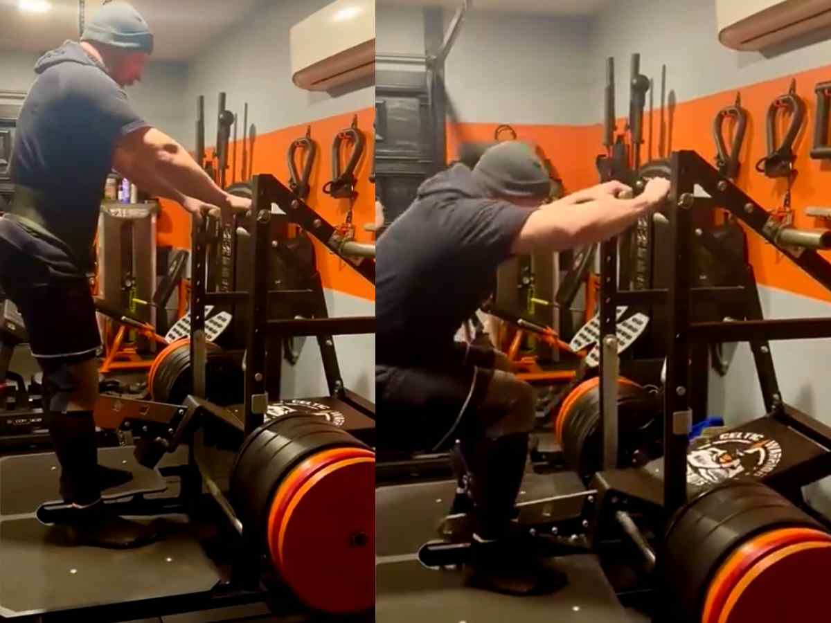 “Made my jaw drop” – Fans are stunned as Sheamus displays incredible strength by doing 780-pound belt squats