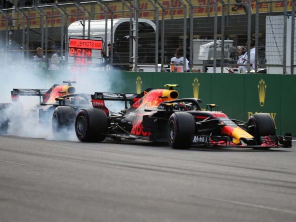 Red Bull teammates, Max Verstappen and Daniel Ricciardo crash