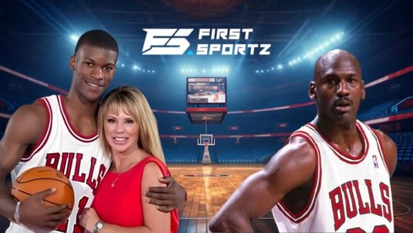 Jimmy Butler (L) with his foster mother (middle); Michael Jordan (R)