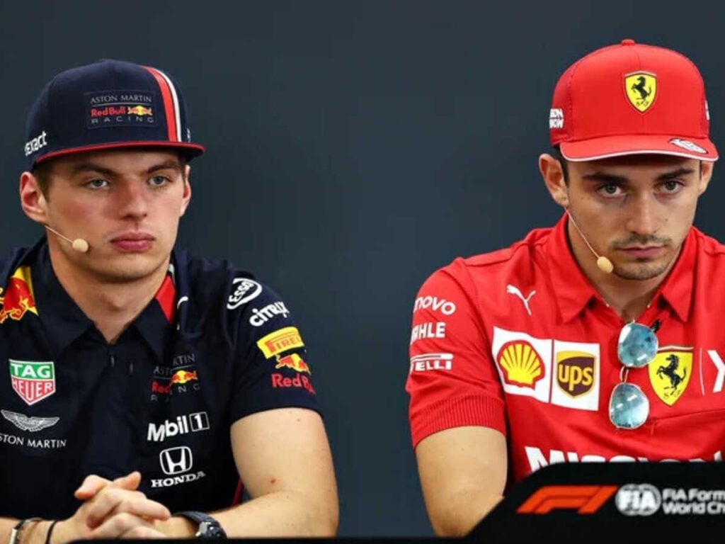 Max Verstappen and Charles Leclerc