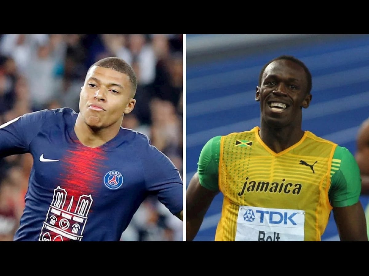 Is Kylian Mbappe faster than Usain Bolt?