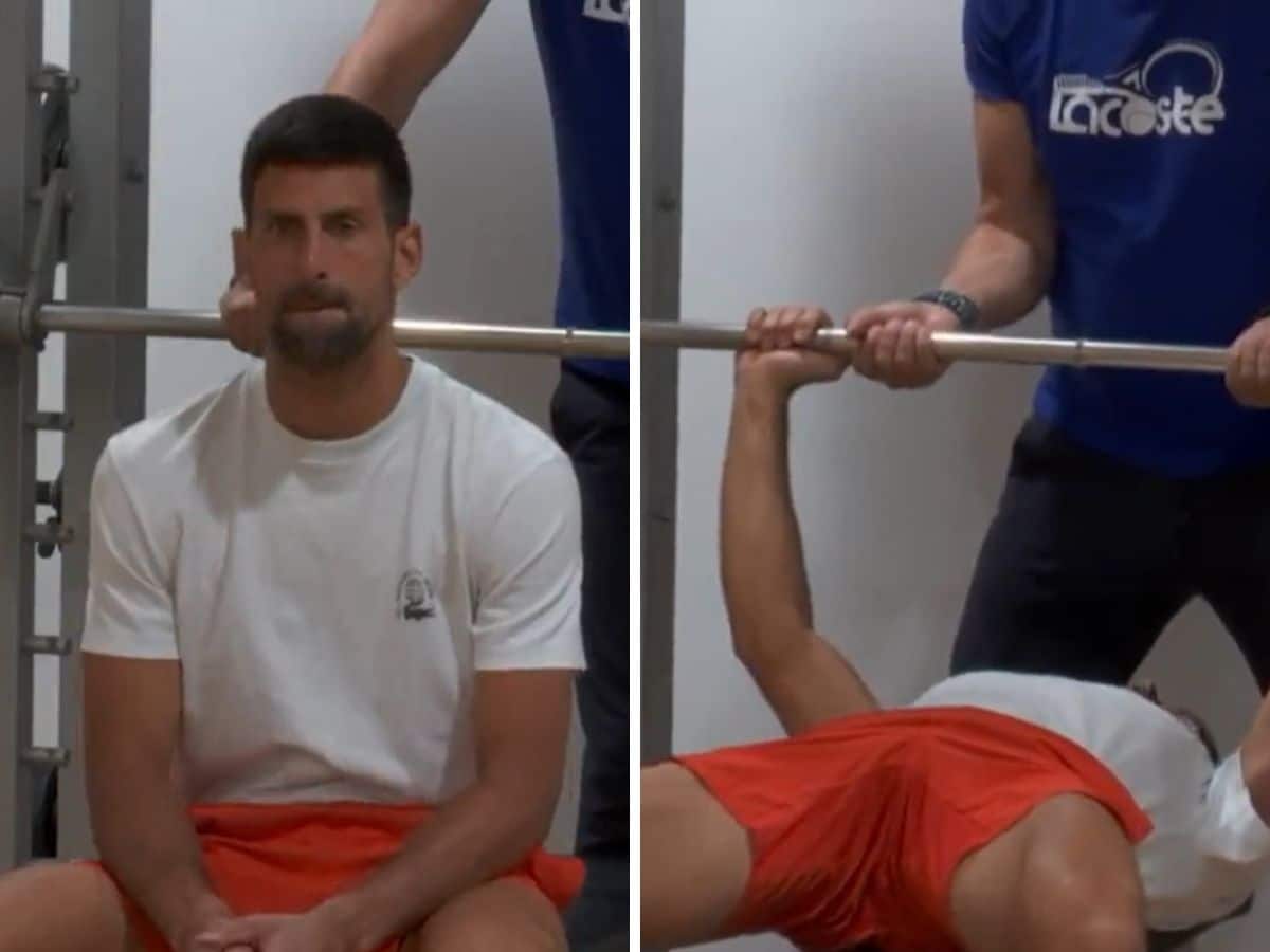 “Dwayne Novak Johnson”- Novak Djokovic, Goran Ivanisevic, and other coaches have a gym face-off as fans enjoy the competition