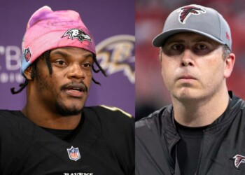 Lamar Jackson and Arthur Smith (Image via Marca and Atlanta Falcons)