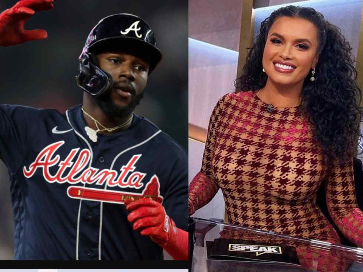 Braves’ outfielder Michael Harris II reacts to Joy Taylor’s rant about the Falcons not caring about winning after the team backed out on signing Lamar Jackson