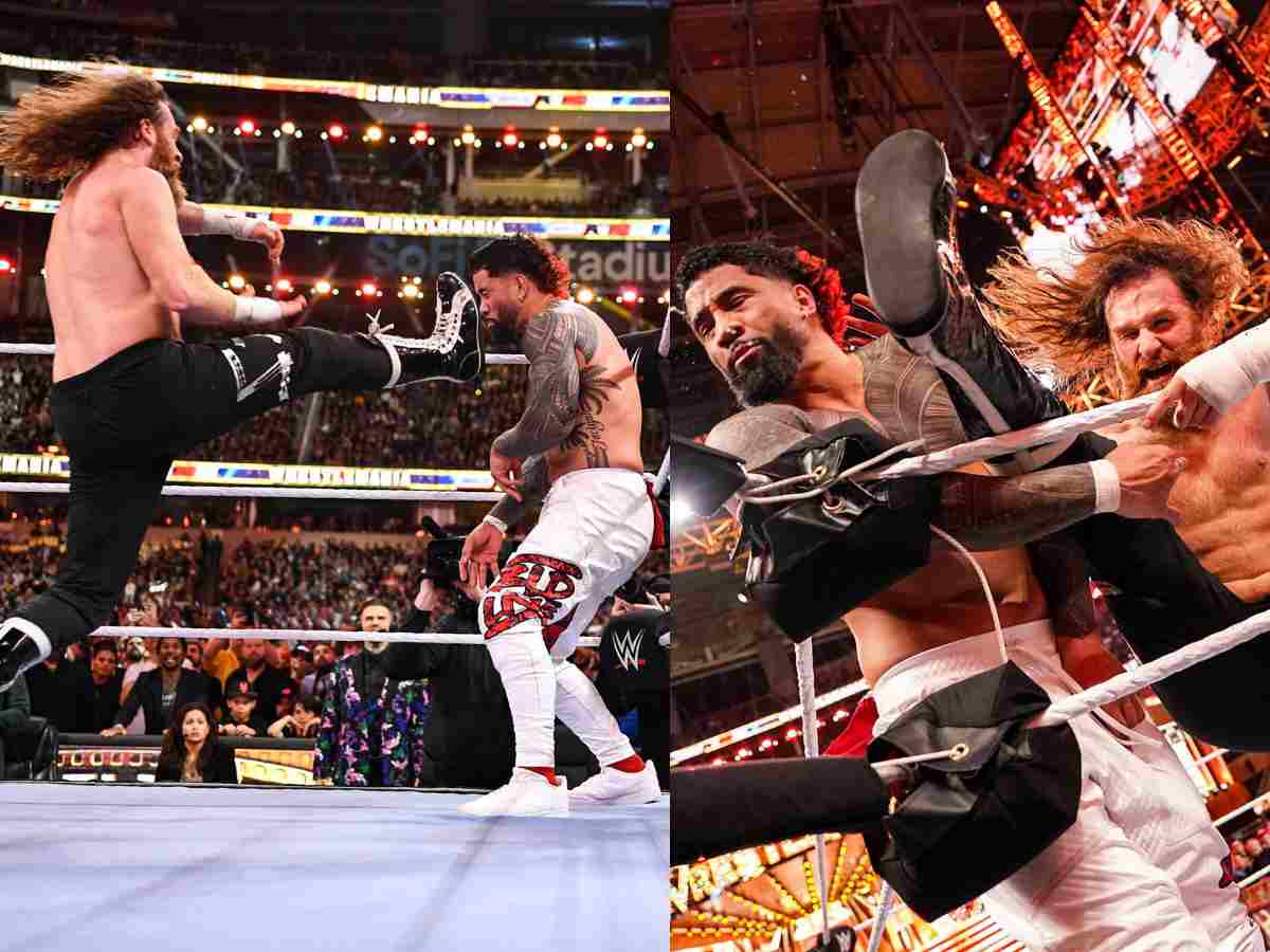 WATCH: Sami Zayn plants trifecta of Helluva Kicks on Jey Uso to crumble The Bloodline at WrestleMania