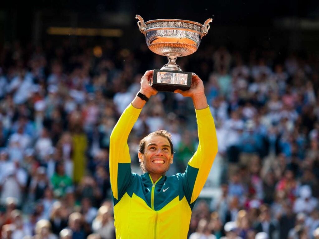 Rafael Nadal with French Open 2022 trophy (Image Credit: The New York Times)