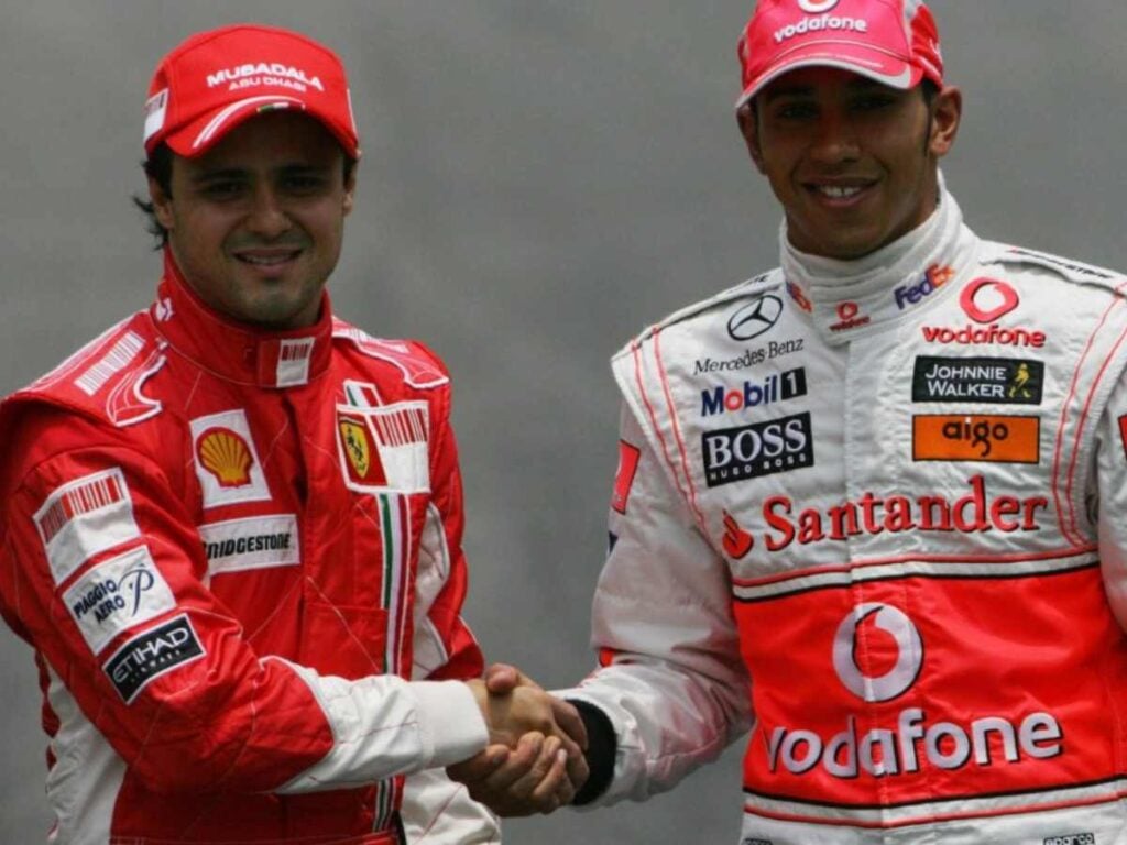 Felippe Massa and Lewis Hamilton, in 2008