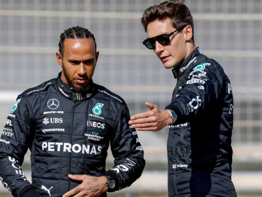 Lewis Hamilton and George Russell